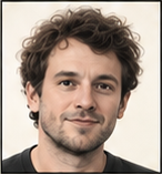 Generated editorial portrait of Clément Delangue in the unified mugshot-v2 dossier style.