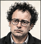 Generated editorial portrait of Dario Amodei in the unified mugshot-v2 dossier style.